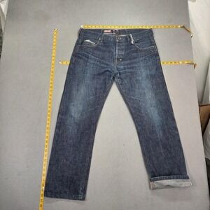 Sicko Selvedge Jeans Mens Indigo Blue Raw Denim Straight Whiskers Fits 36x30